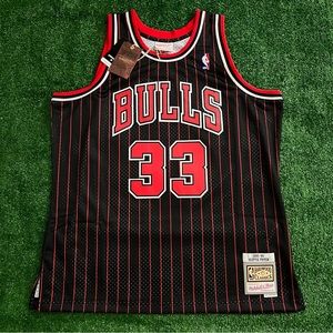 Scottie Pippen Chicago Bulls 1995-1996 Mitchell & Ness Black NBA Swingman Jersey